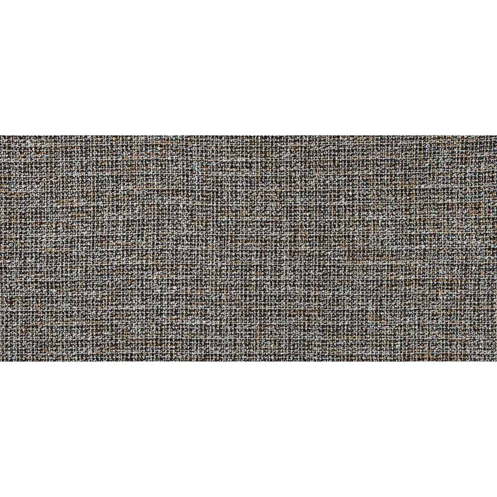Italian Black/White/Gold Wool Tweed - Folded