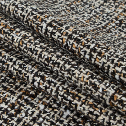 Italian Black/White/Gold Wool Tweed - Detail