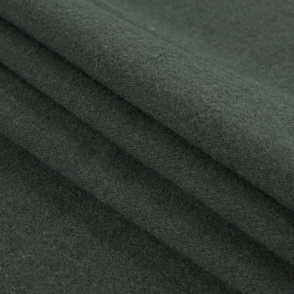 Italian Rifle Green Wool Coating - Folded