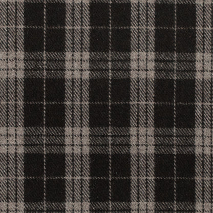 Italian Turkish Coffee Tartan Plaid Blended Wool Fleece Coating