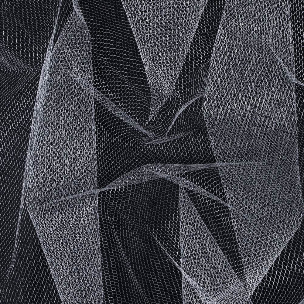 Ivory Hexagon Nylon Net Tulle