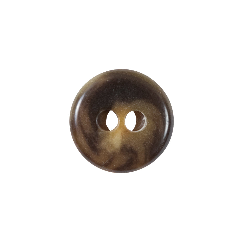 Brown and Beige Plastic Button - 28L/18mm Detail