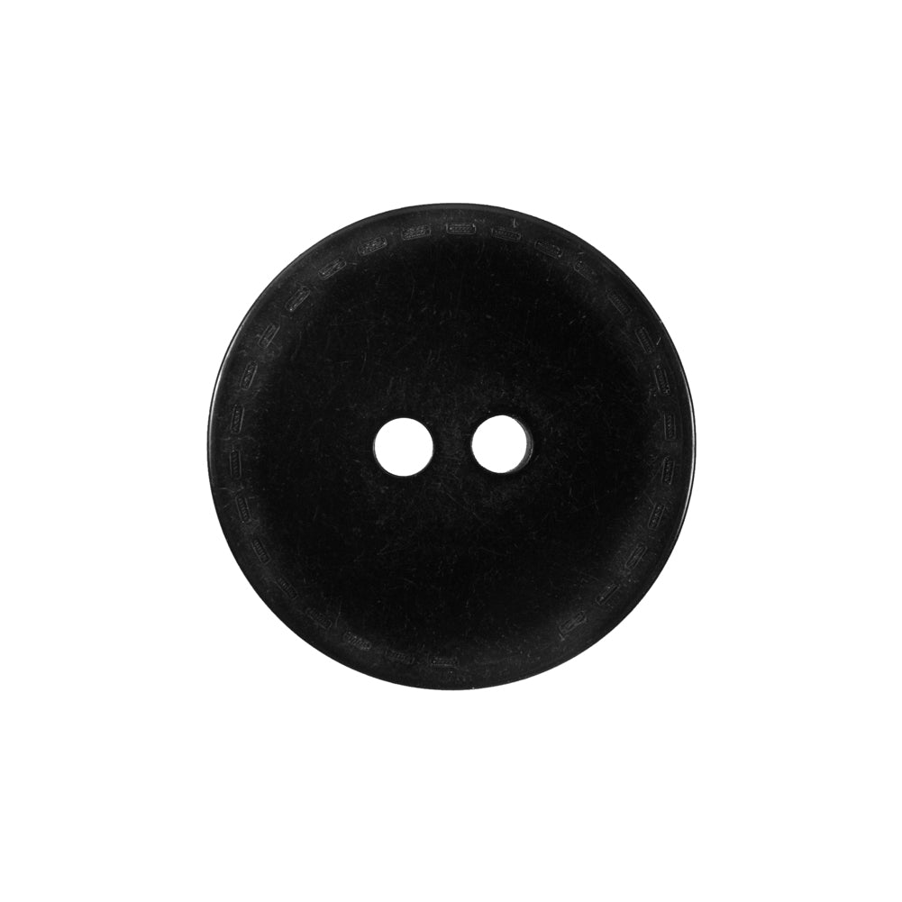 Black Flat Plastic Button - 36L/22mm