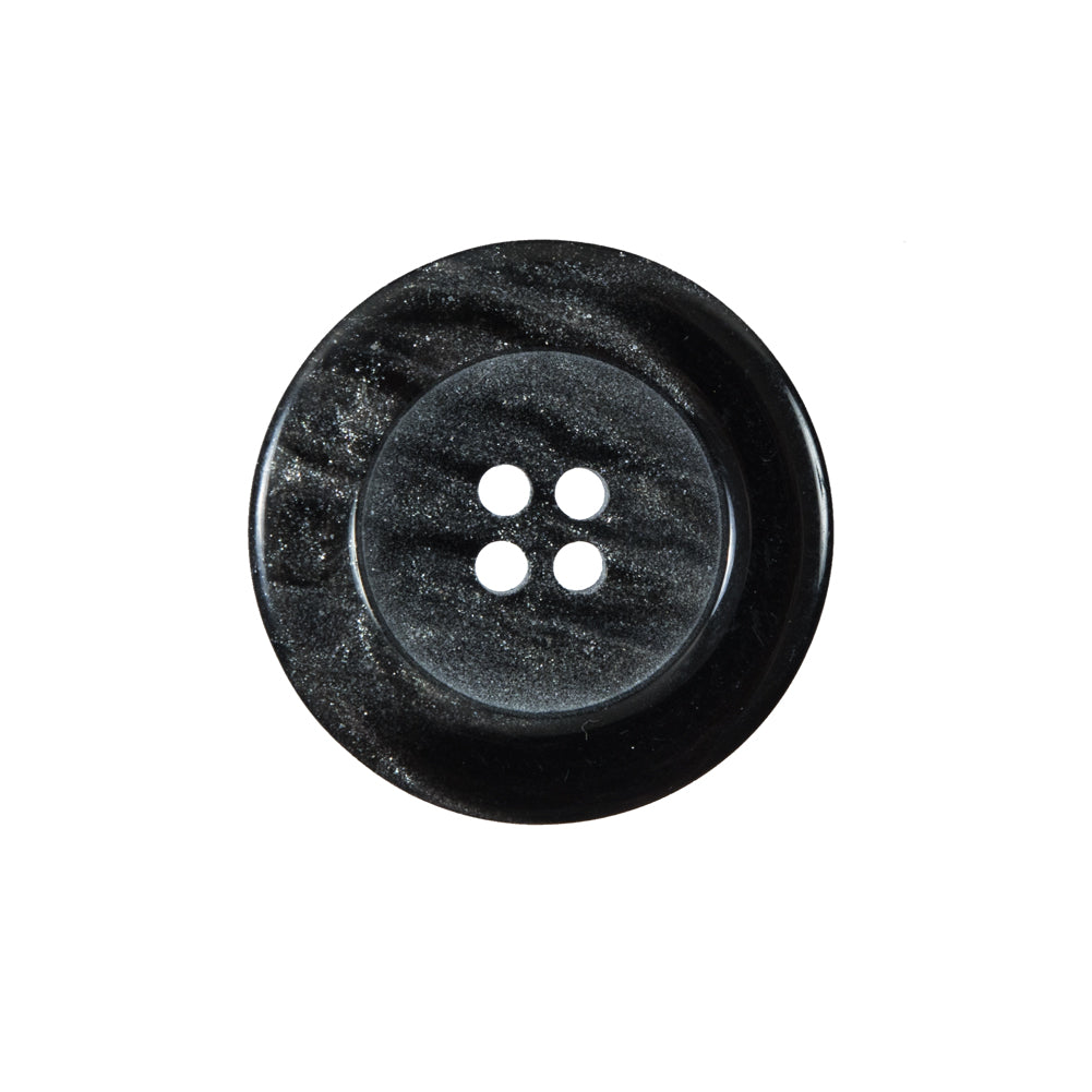 Black and Silver Marbleized Plastic Button - 36L/23mm