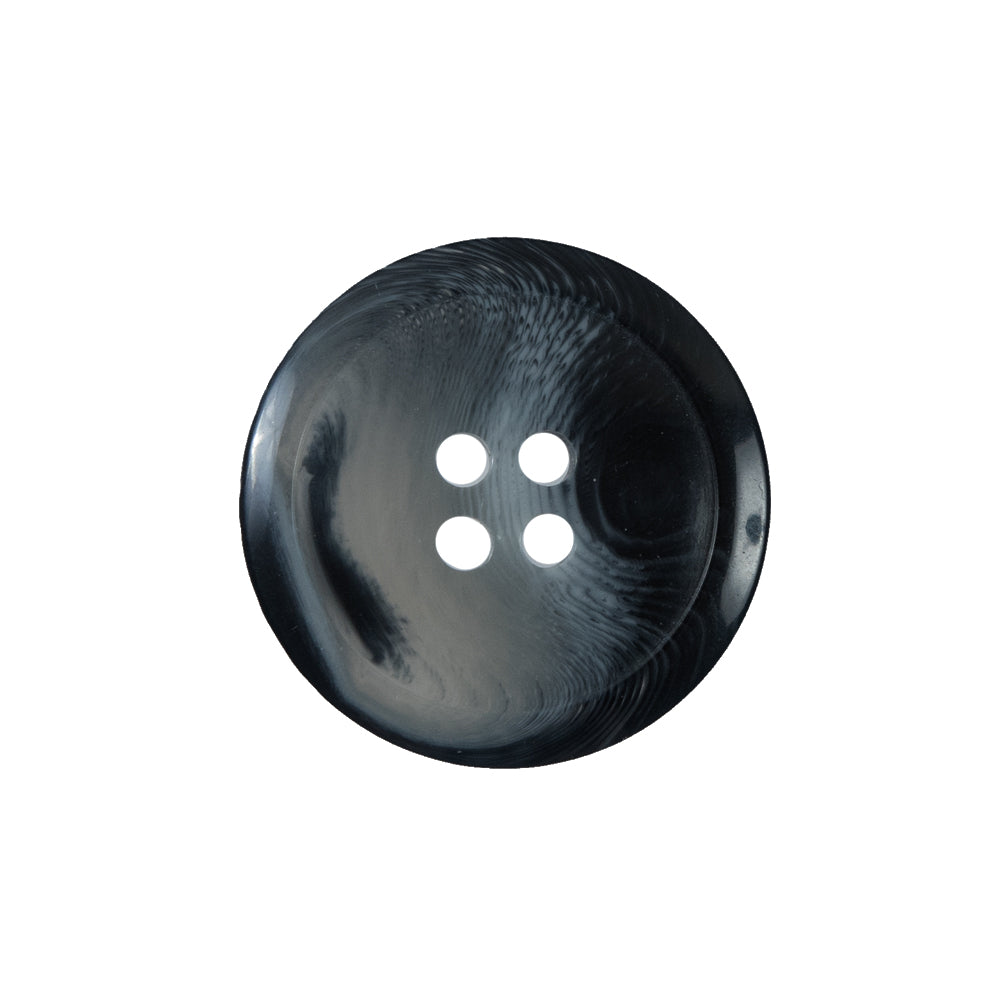 Dark Navy and Beige Plastic Button - 36L/22mm
