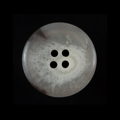 Clear and Brown Rimmed Plastic Button - 40L/25.5mm Detail