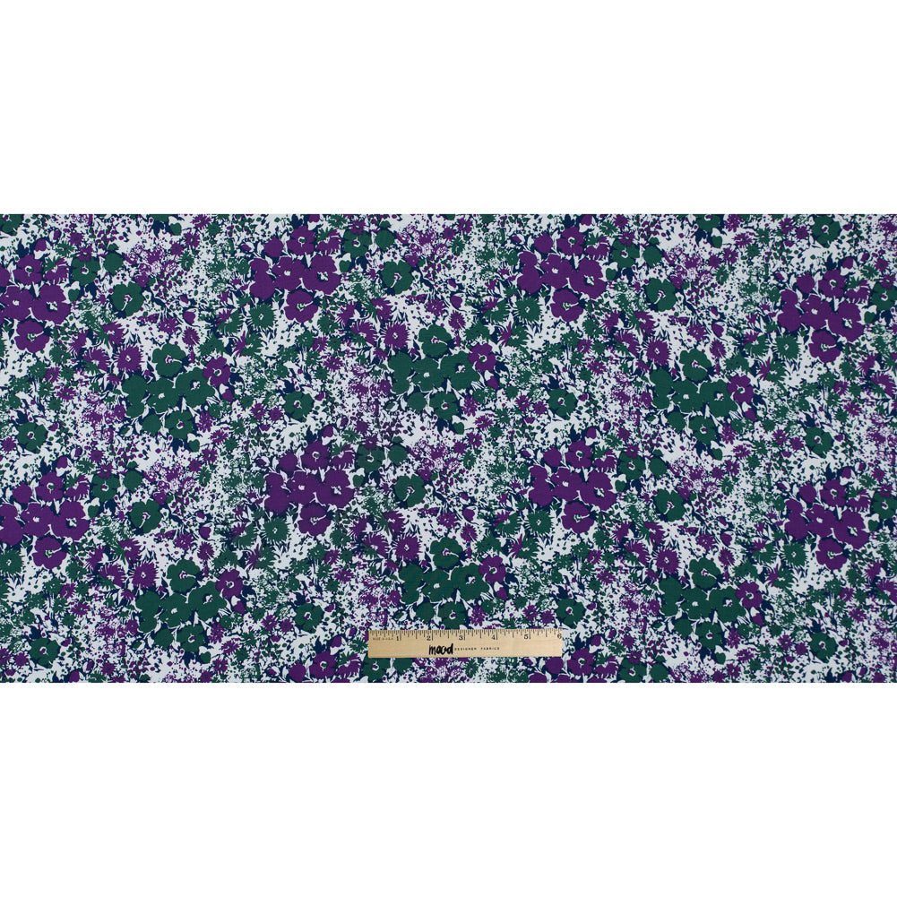 Green and Purple Floral Rayon Challis Full