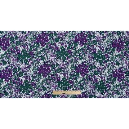 Green and Purple Floral Rayon Challis Full