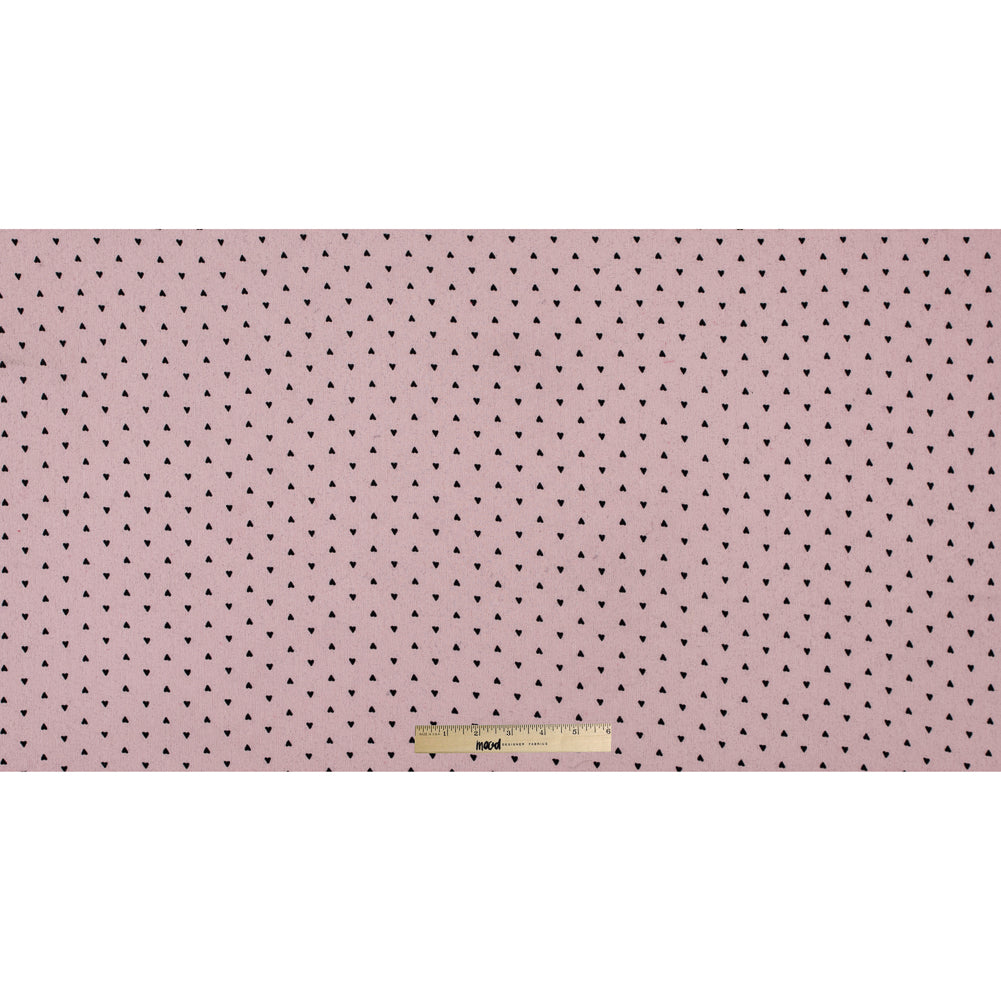 Black Hearts Printed on a Pink Crinkled Chiffon Full