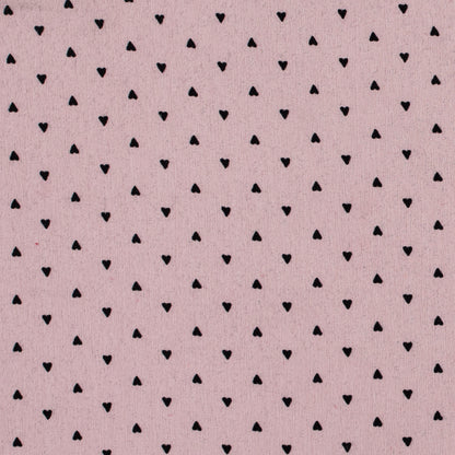 Black Hearts Printed on a Pink Crinkled Chiffon