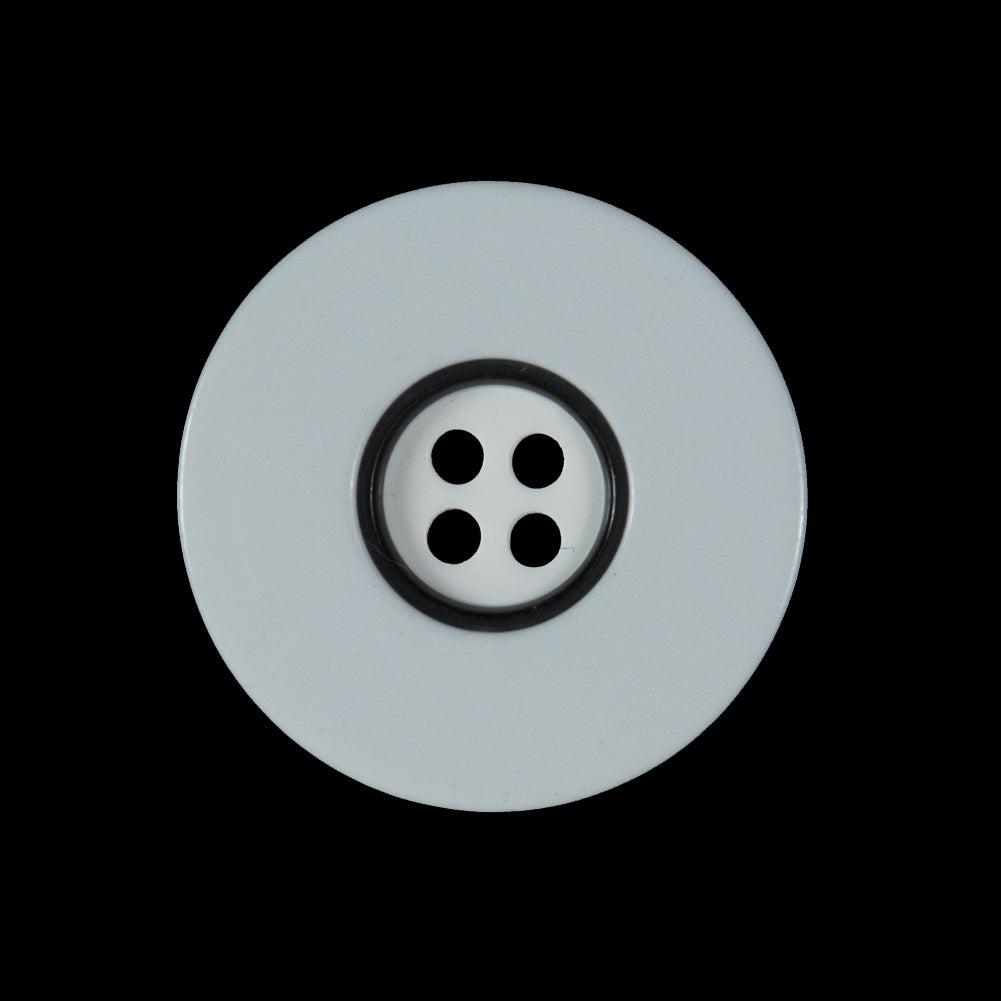 White and Black Plastic 4-Hole Button - 40L/25.5mm