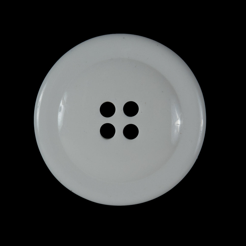 White and Black Plastic 4-Hole Button - 45L/28mm Detail