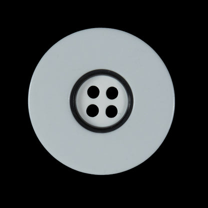 White and Black Plastic 4-Hole Button - 45L/28mm