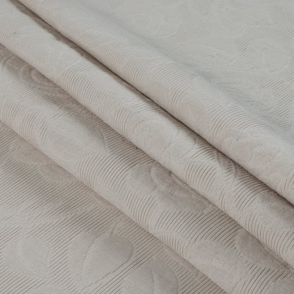 Beige on Beige Raised Floral Cotton Woven - Folded