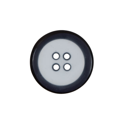 Clear and Black 4-Hole Plastic Button - 36L/22mm - Detail