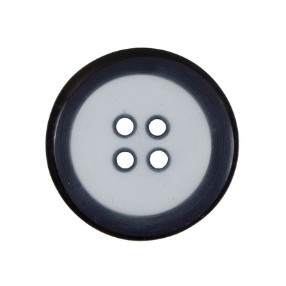 Clear and Black 4-Hole Plastic Button - 44L/28mm - Detail