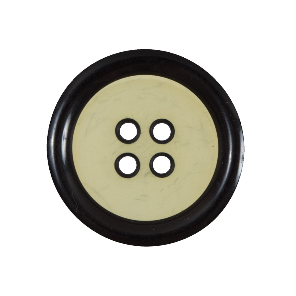Oasis Green and Black 4-Hole Plastic Button - 44L/28mm