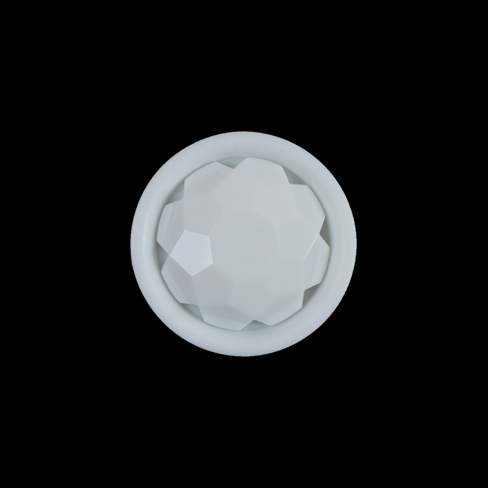 White Plastic Gem Shank-Back Button - 32L/20mm