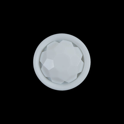 White Plastic Gem Shank-Back Button - 32L/20mm
