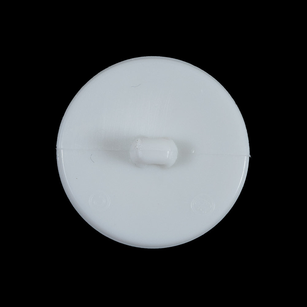 White Plastic Gem Shank-Back Button - 40L/25.5mm - Detail