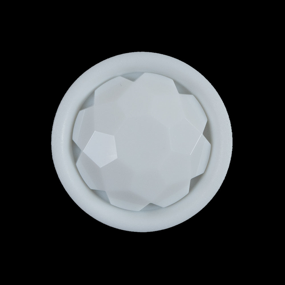 White Plastic Gem Shank-Back Button - 40L/25.5mm