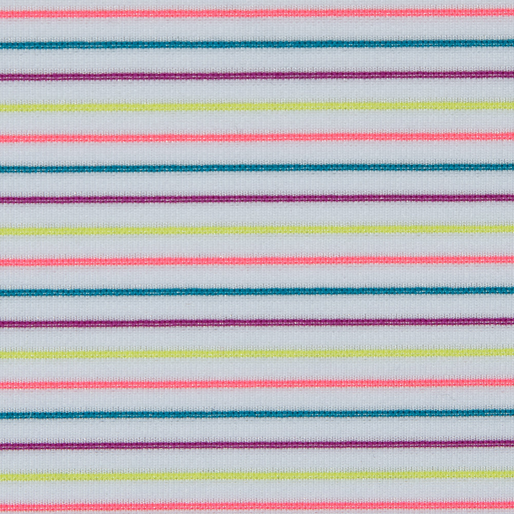 White and Multicolor Striped Wicking Jersey Full