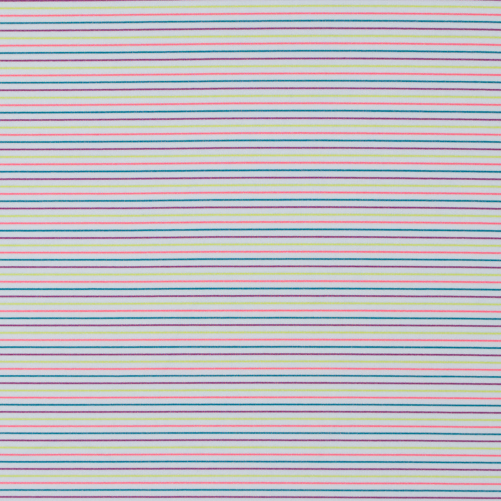 White and Multicolor Striped Wicking Jersey