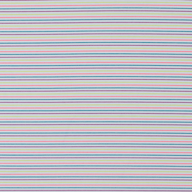 White and Multicolor Striped Wicking Jersey