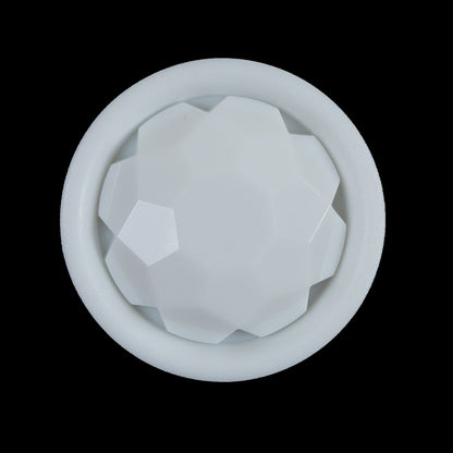 White Plastic Gem Shank-Back Button - 44L/28mm