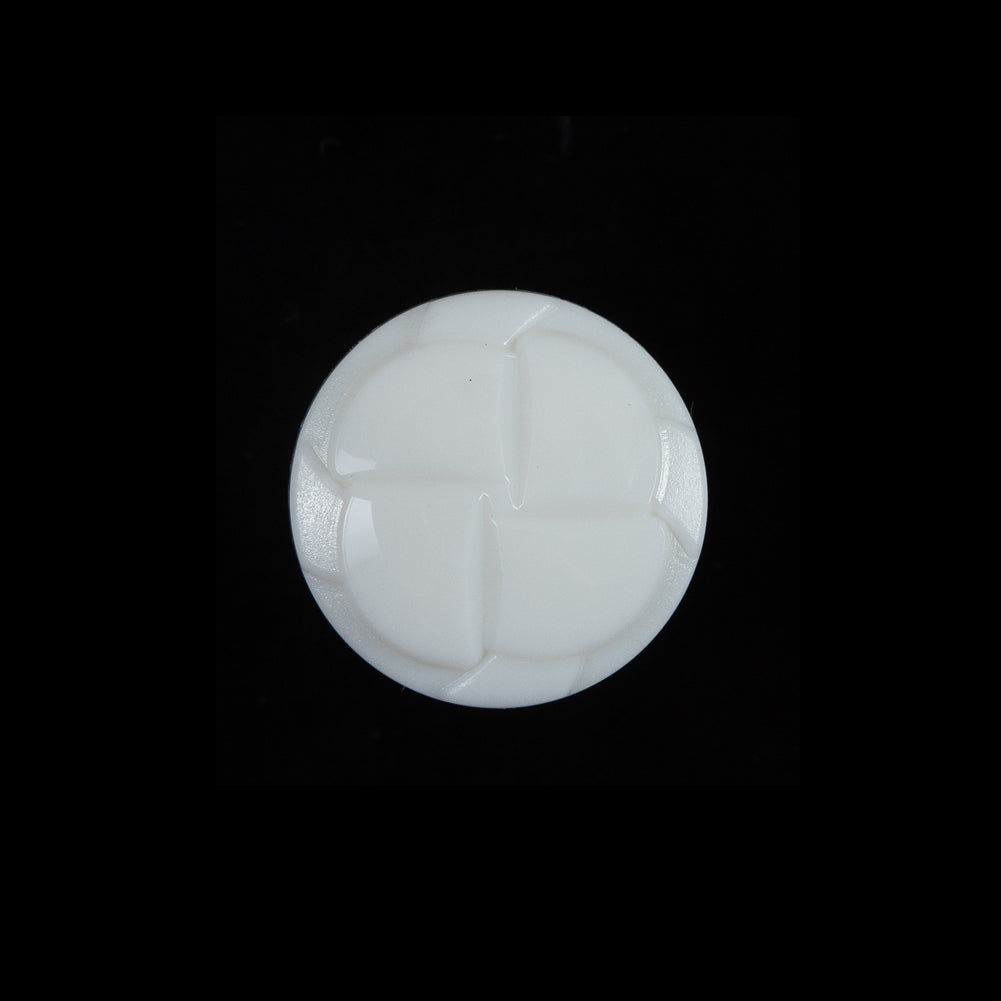 White Beveled Pinwheel Petals Shank-Back Button - 30L/19mm