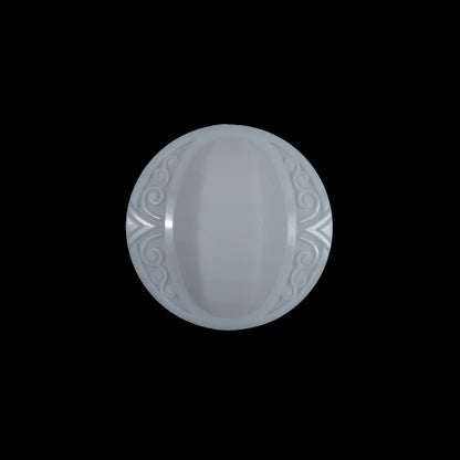 White Classy Etched Shank-Back Button - 30L/19mm