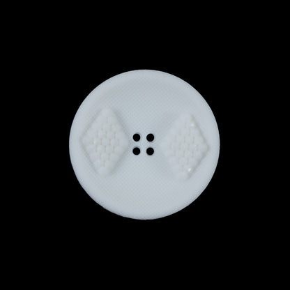White Raised Textured 4-Hole Button - 36L/23mm
