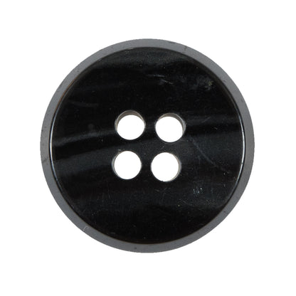 Black Thick 4-Hole Plastic Button - 44L/28mm - Detail