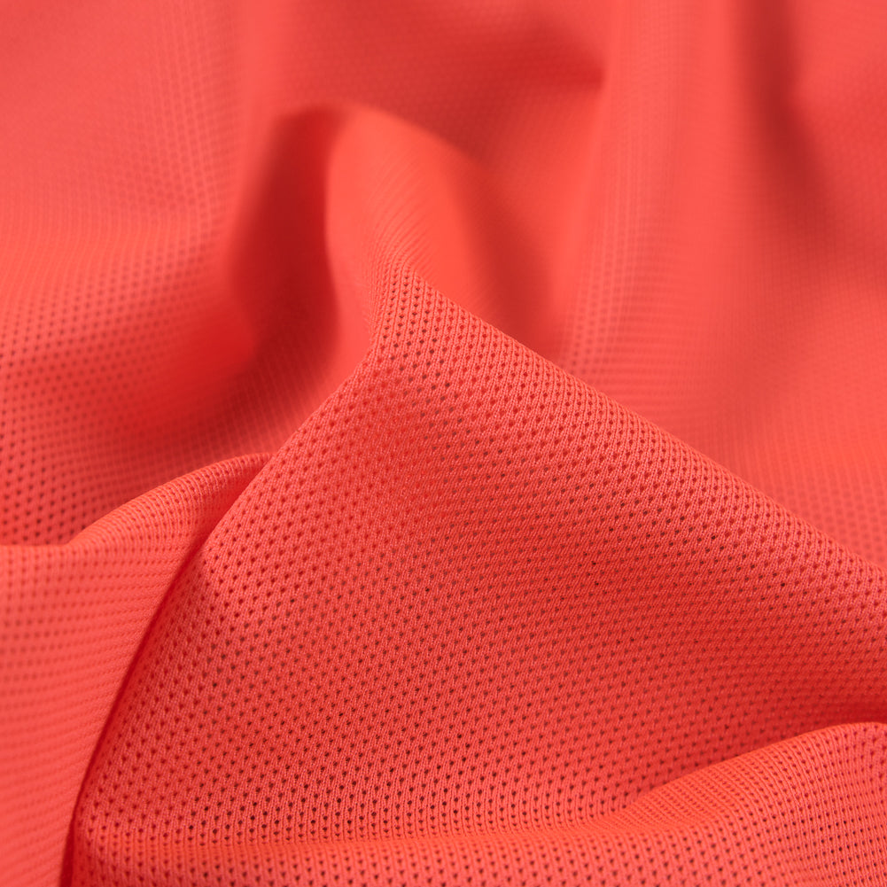 Neon Orange Stretch Mesh with Wicking Capabilities - Detail