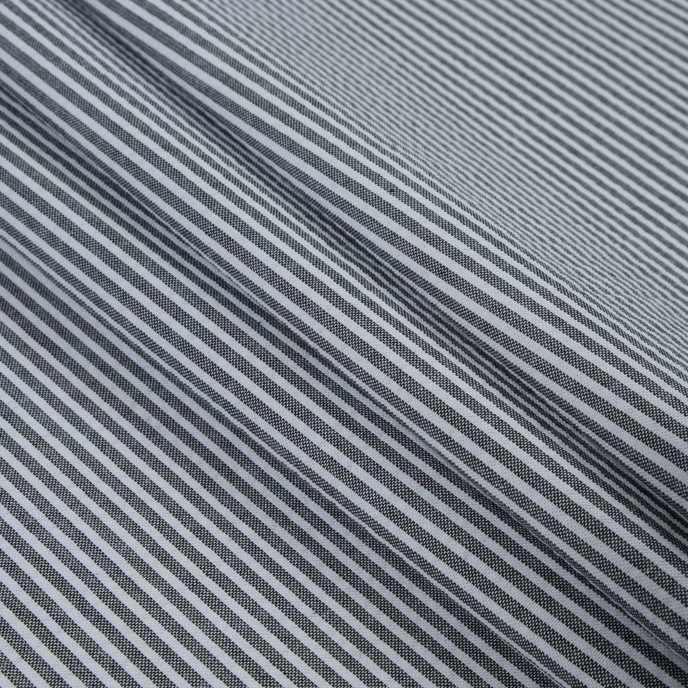Black Candy Striped Seersucker - Detail