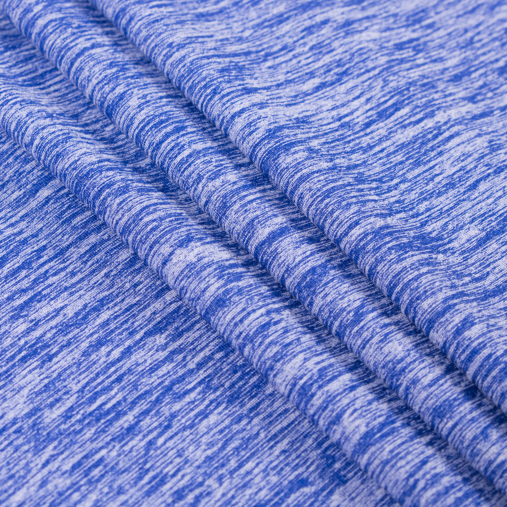 Heathered Violet Blue Stretch Polyester Jersey Folded