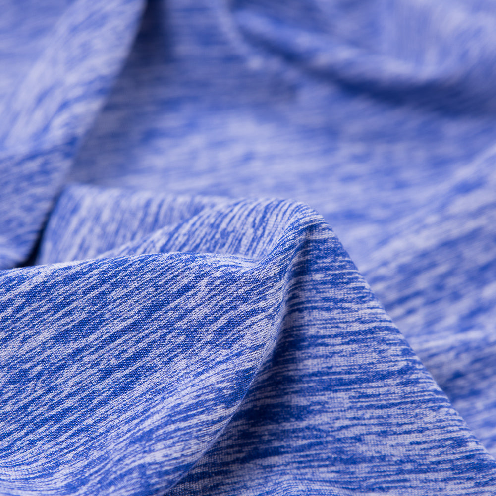 Heathered Violet Blue Stretch Polyester Jersey Detail