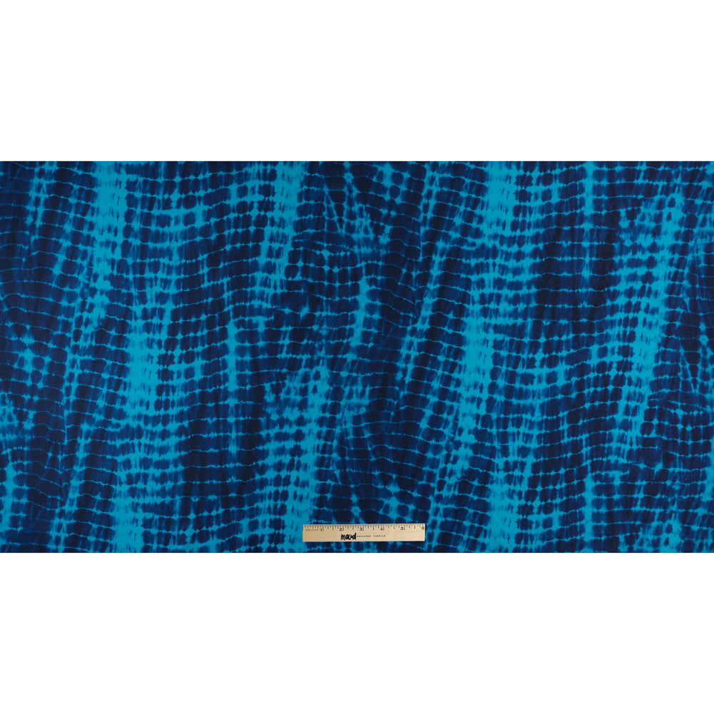 Teal Tie Dye Stretch Eclon Jersey Folded