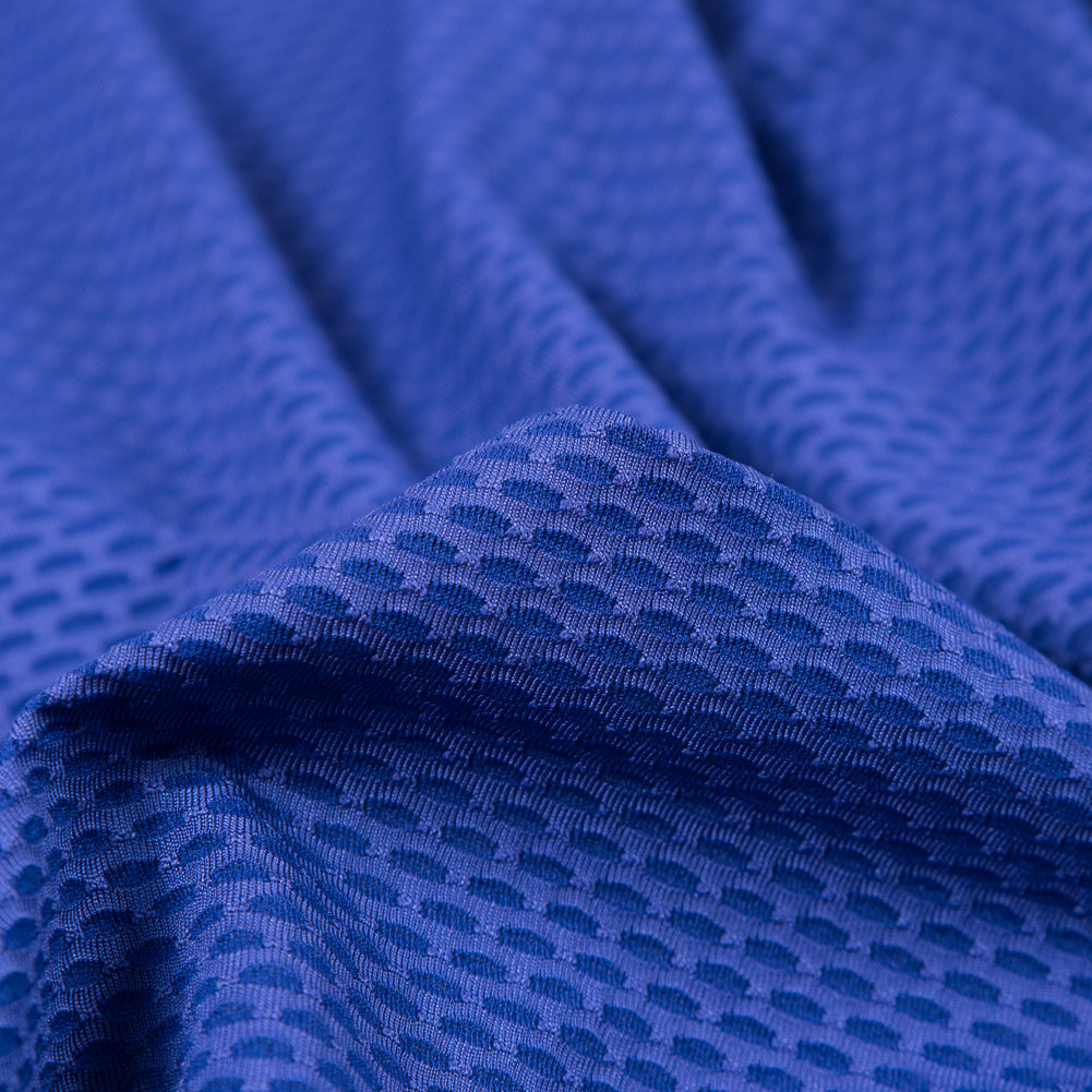 Pacific Blue Stretch Mesh with Wicking Capabilities Detail