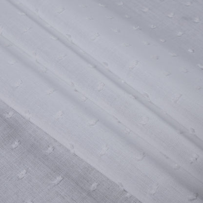 White Cotton Swiss Dot Folded