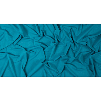Surf Blue and Metallic Silver Striped Stretch Nylon Jersey Full