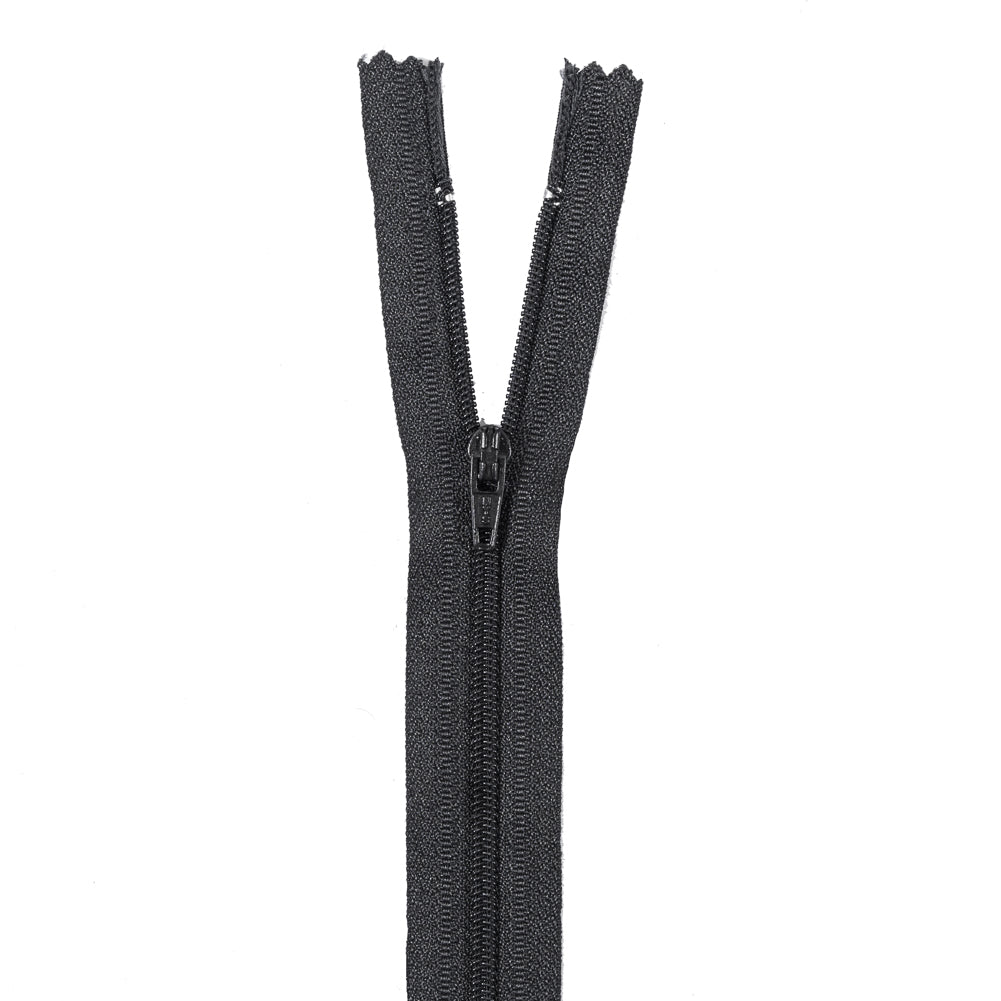 Black Regular Zipper with Nylon Coil - 24"