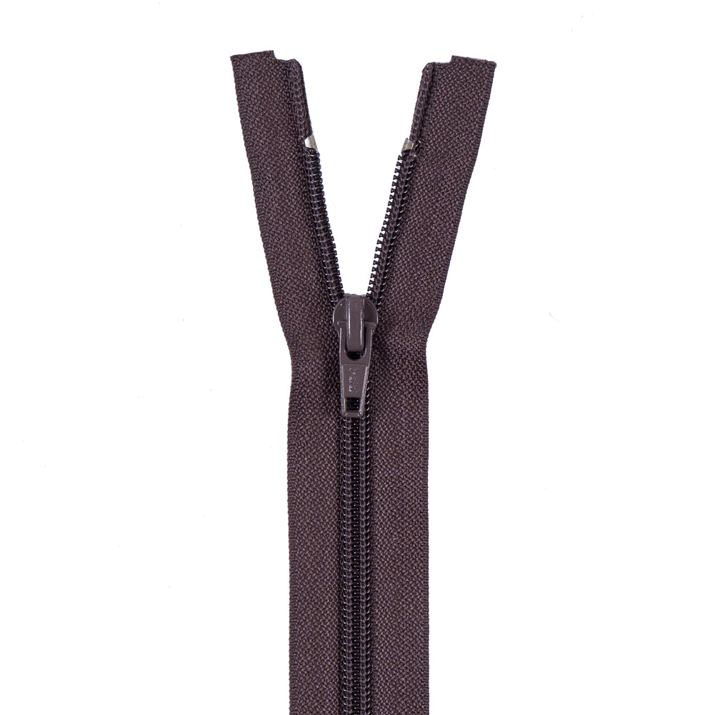 Brown Separating Zipper with Nylon Coil - 15"