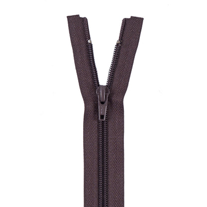 Brown Separating Zipper with Nylon Coil - 15"