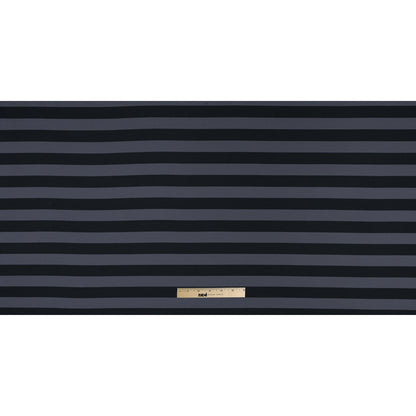 Black and Metal Gray Awning Striped Stretch Eclon Jersey Folded