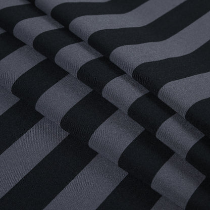 Black and Metal Gray Awning Striped Stretch Eclon Jersey Detail
