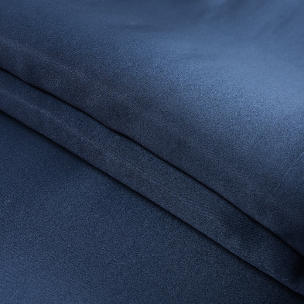 Navy Double Faced Duchesse Satin - Folded