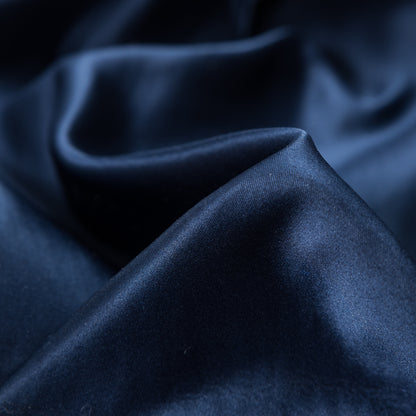 Navy Double Faced Duchesse Satin - Detail