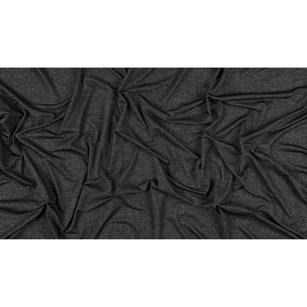 Black and Metallic Silver Striped Stretch Nylon Jersey Full