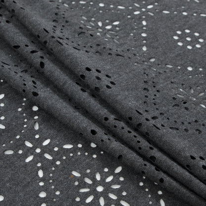 Italian Dark Gray Laser-Cut Jersey - Folded